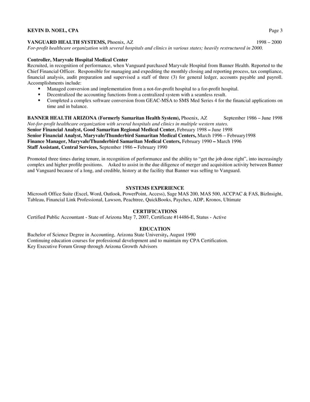 Kevin Noel CPA Resume | PDF