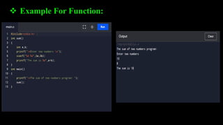  Example For Function:
 