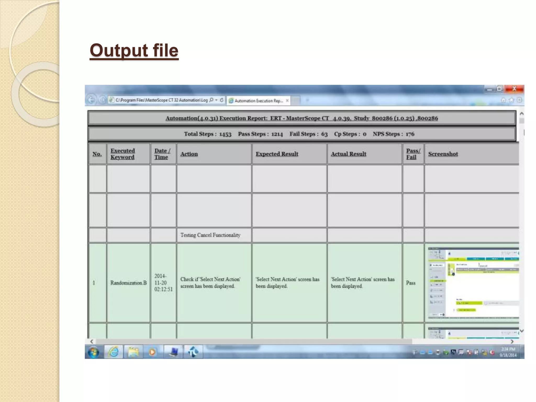 Output file
 