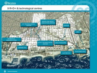 ORANGE R+D BIOMEDICAL  RESEARCH PARK IREC KIM BCN HEALTH BUILDING ALSTOM R+D TELEFONICA R+D LEITAT TECHNOLOGICAL CENTER BARCELONA MEDIA  INNOVATION CENTER ICT TECHNOLOGICAL  CENTER 9 R+D+i & technological centres 