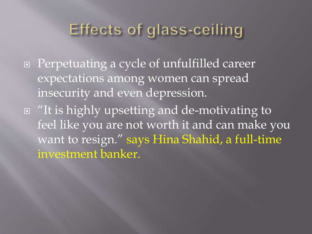 GLASS CEILING EFFECT IN PAKISTAN