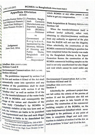 BGMEA v Government of Bangladesh, 22 BLC (AD) 2017 