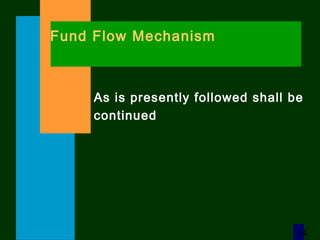 14
As is presently followed shall be
continued
Fund Flow Mechanism
 