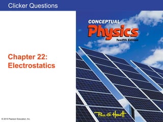 Clicker Questions
Chapter 22:
Electrostatics
© 2015 Pearson Education, Inc.
 