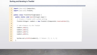 Sorting and Iterating in TreeSet
 