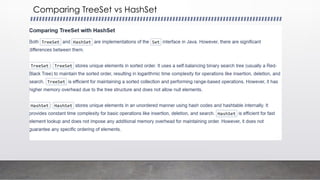 Comparing TreeSet vs HashSet
 