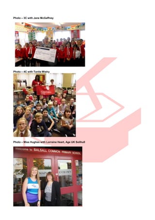 Photo – 3C with Jane McGaffney
Photo – 4C with Tanita Mistry
Photo – Miss Hughes with Lorraine Heart, Age UK Solihull
 