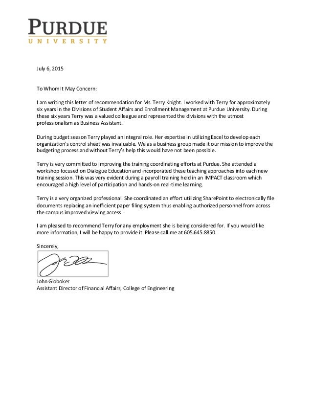 terry knights recommendation letter rcommendation letter