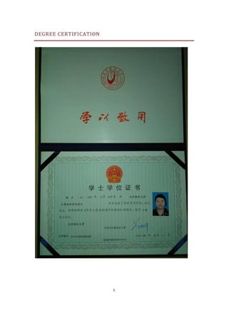 5
DEGREE CERTIFICATION
 