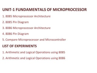 22EC502-Unit-1.pdf- FUNDAMENTALS OF MICROPROCESSOR | PDF