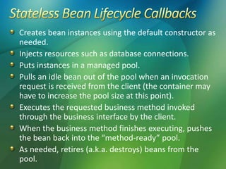 Enterprise Java Beans 3 - Business Logic | PPTX