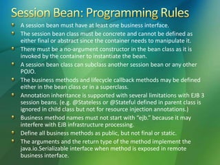Enterprise Java Beans 3 - Business Logic | PPTX