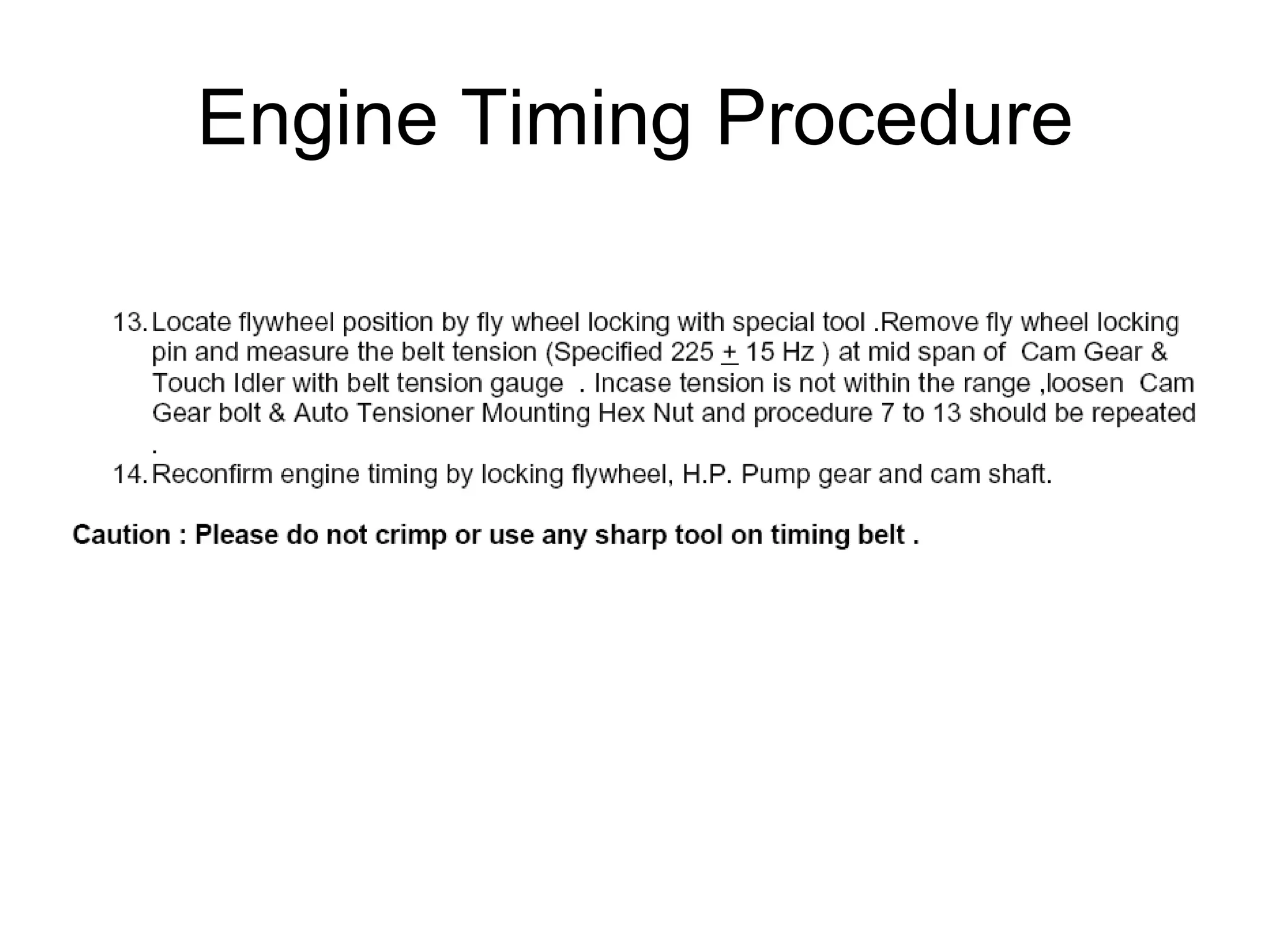 Engine Timing Procedure 