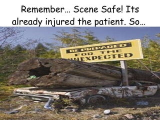 Remember… Scene Safe! Its already injured the patient. So…   