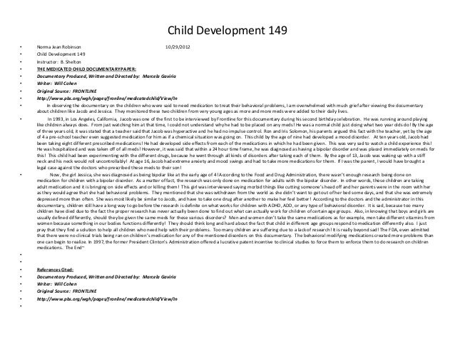assignments in child development