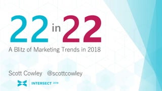 A Blitz of Marketing Trends in 2018
Scott Cowley
in
@scottcowley
 