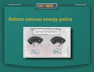 SaveTheWest’s Economic recommendations