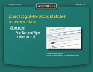 SaveTheWest’s Economic recommendations