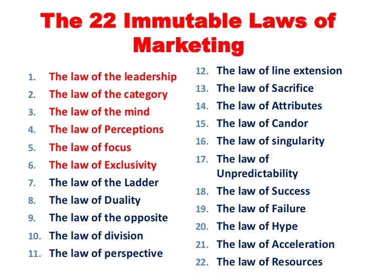 22 laws of marketing