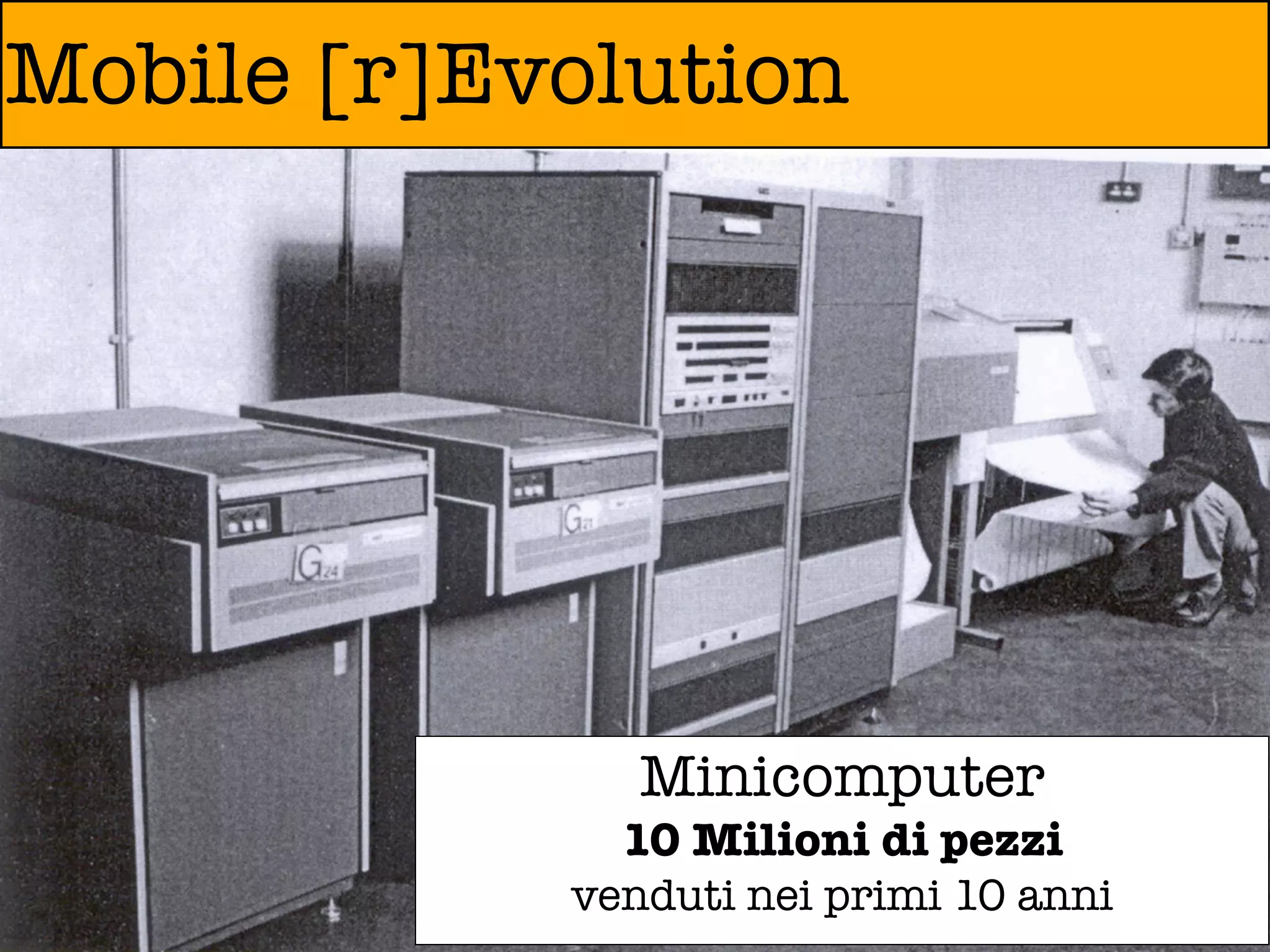 Mobile [r]Evolution




               Minicomputer
              10 Milioni di pezzi
            venduti nei primi 10 anni
 