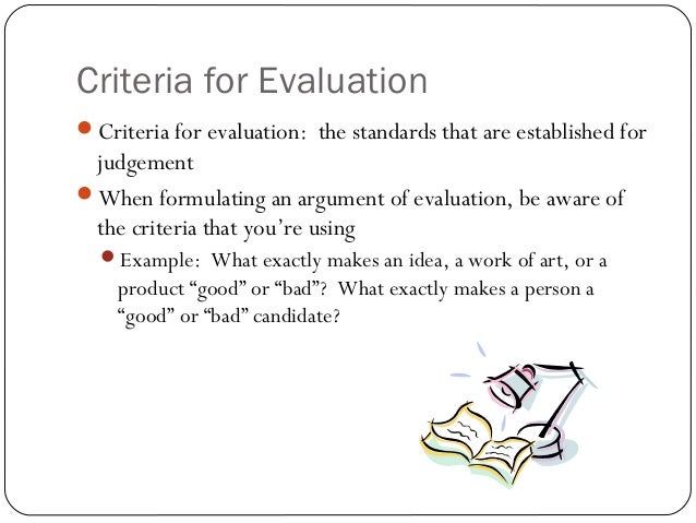 How to write an argument of evaluation