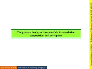 Atria Institute of Technology, Bengaluru
Department of MCA
Computer
Networks-22MCA14,
**
Dr.Dattatreya
P.
Mankame,
Professor
&
HOD,
MCA,
AIT
 
