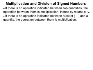 22 multiplication and division of signed numbers | PPTX