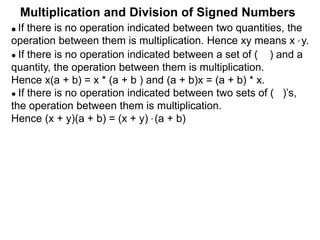 22 multiplication and division of signed numbers | PPTX