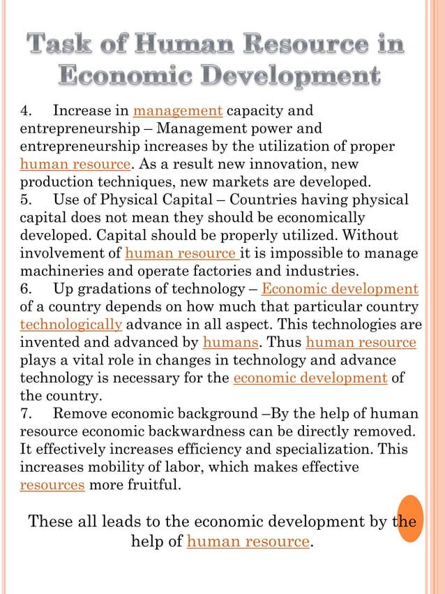 HUMAN RESOURCE IN ECONOMIC DEVELOPMENT