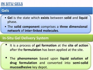 MUCOADHESIVE IN SITU GELS: A NOVEL NASAL DRUG DELIVERY SYSTEM | PPTX