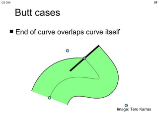 CS 354                                                         37



         Butt cases
        End of curve overlaps curve itself




                                          Image: Tero Karras
 