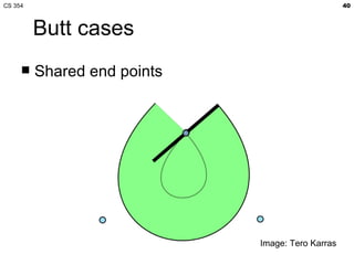 CS 354                                            40



         Butt cases
        Shared end points




                             Image: Tero Karras
 
