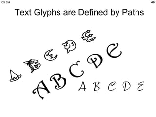 CS 354                                      49



         Text Glyphs are Defined by Paths
 