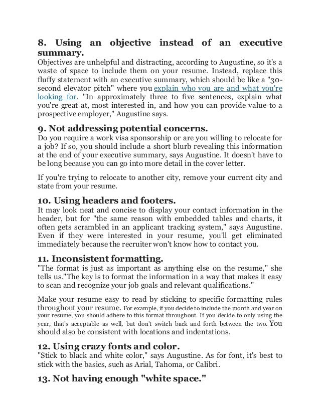 color in a resume