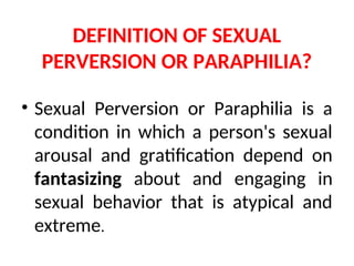 Comprehensive Lecture on Sexual Perversion and Paraphilic Disorders ...