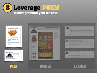 8 Leverage POEM
   to drive growth of your fan base.




 PAID                 OWNED            EARNED
 