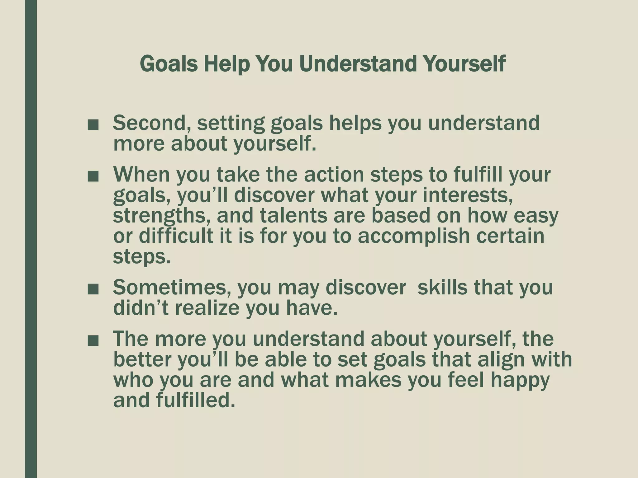 The benefits of setting goals | PPTX