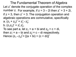 22 the fundamental theorem of algebra x | PPTX