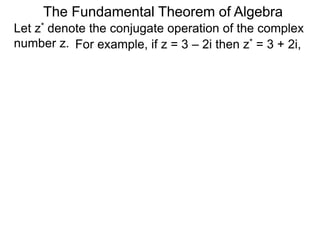 22 the fundamental theorem of algebra x | PPTX