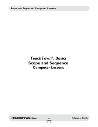 102
Reference GuideBasics
®
Scope and Sequence: Computer Lessons
 