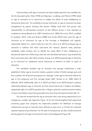 Examining the Impact of Early Childbearing on Education, Literacy, and ...