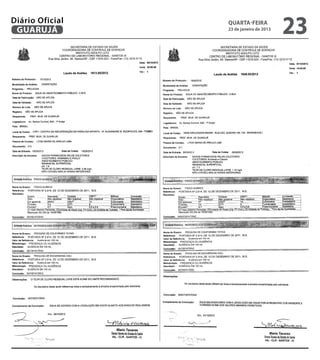Diário Oficial
 GUARUJÁ
                 quarta-feira
                 23 de janeiro de 2013
                                         23
 