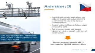 Aktuální situace v ČR
7
» Kromě národního poskytovatele výběru mýta
může mýtné vybírat také poskytovatel EETS,
se kterým bude mít nebo již má dopravce
uzavřenou smlouvu.
» Aktuálně probíhá certifikace a zkušební provoz
poskytovatelů EETS.
» Řeší se provozní detaily, např. slevy na
mýtném, tzn. nárok na slevu při využití jiné než
národní jednotky.
Možnost volby mezi národním a EETS
poskytovatelem v příštích měsících a letech.
© DKV Mobility 2023 I public I Version 1.2023
Státní příspěvková organizace Ředitelství silnic a
dálnic ČR (ŘSD) se od roku 2024 mění na státní
podnik – dopad na DPH!
 