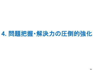 4. 問題把握・解決力の圧倒的強化
25
 