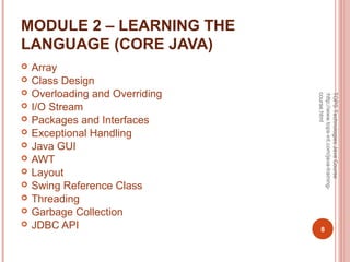 The JAVA Training Workshop in Ahmedabad | PPT