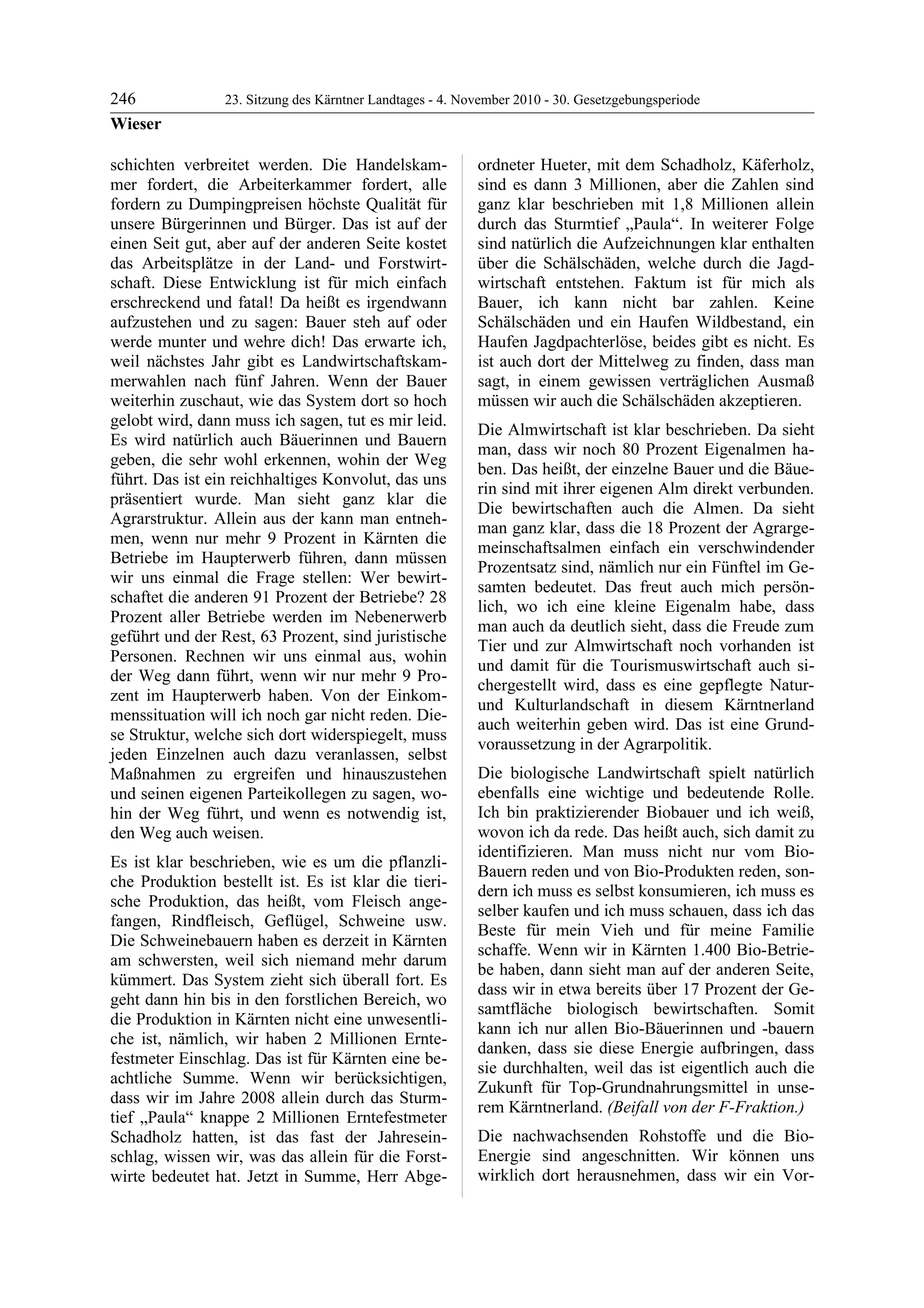 23. LTG-Sitzung am 4. November 2010