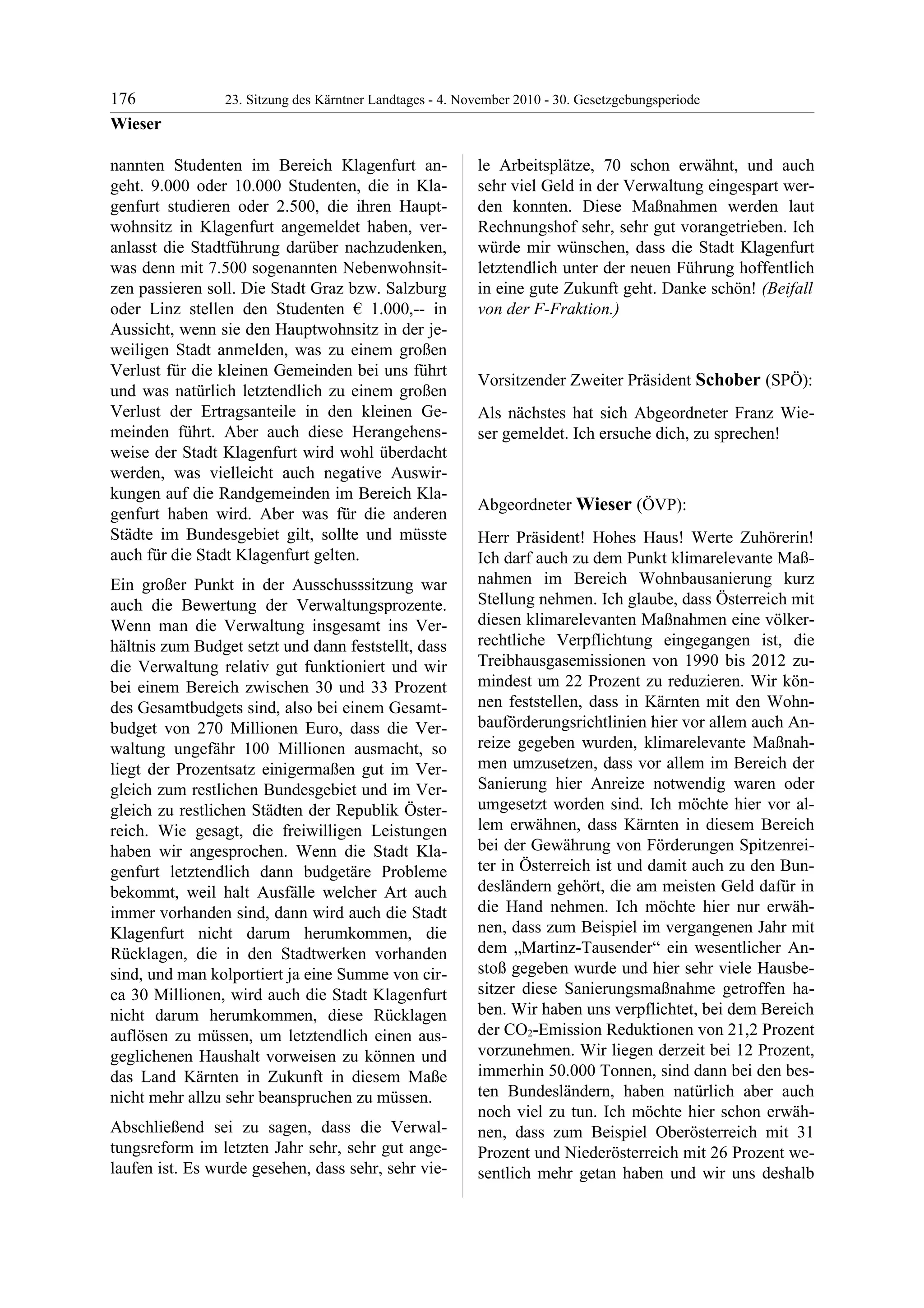 23. LTG-Sitzung am 4. November 2010