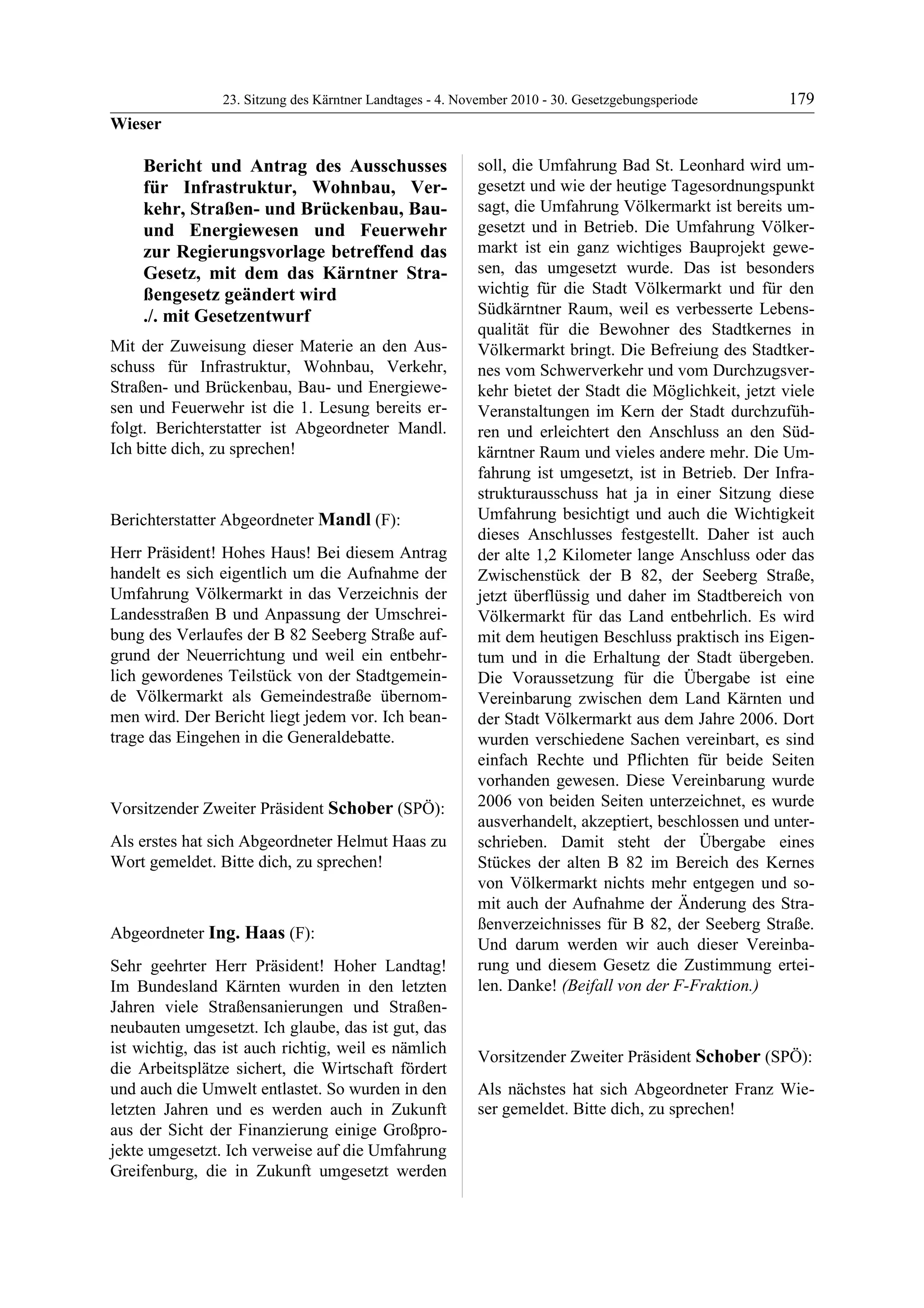 23. LTG-Sitzung am 4. November 2010