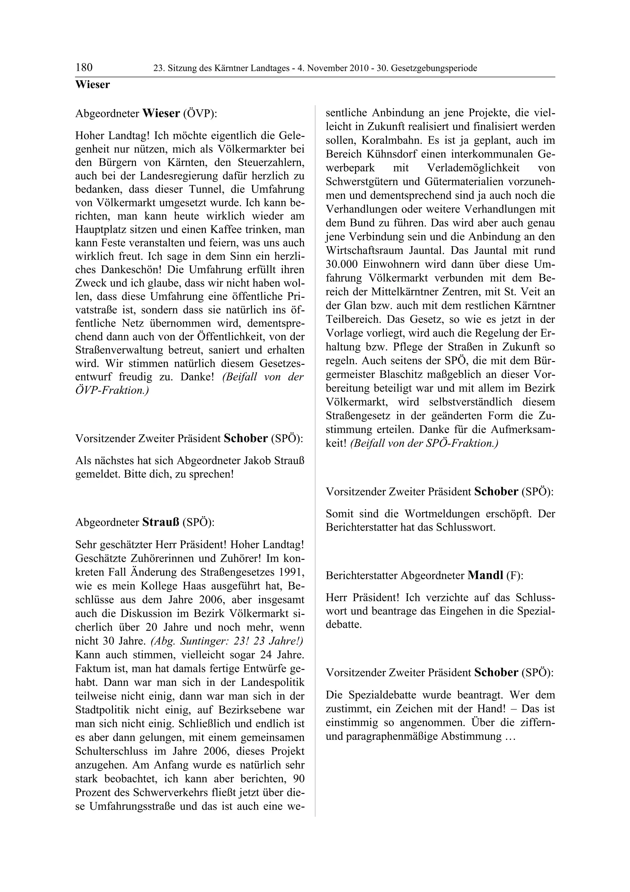 23. LTG-Sitzung am 4. November 2010