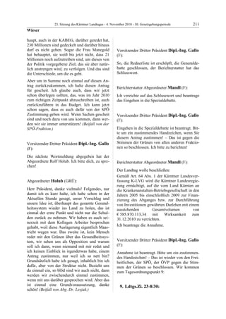 23. LTG-Sitzung am 4. November 2010